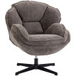 Estian fauteuil wingback pivotant velours gris