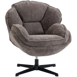 Estian fauteuil wingback pivotant velours gris