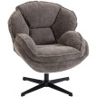 Estian fauteuil wingback pivotant velours gris