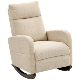 Solial fauteuil à bascule en velours côtelé beige
