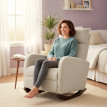 Solial fauteuil à bascule en velours côtelé beige
