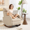 Solial fauteuil à bascule en velours côtelé beige