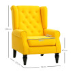 Fauteuil Florvavik style français velours salon bureau jaune