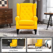 Fauteuil Florvavik style français velours salon bureau jaune