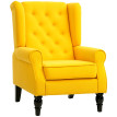 Fauteuil Florvavik style français velours salon bureau jaune