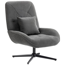 Fauteuil pivotant Felreal en chenille avec coussin lombaire Gris foncé
