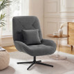 Fauteuil pivotant Felreal en chenille avec coussin lombaire Gris foncé