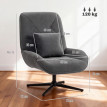 Fauteuil pivotant Felreal en chenille avec coussin lombaire Gris foncé