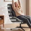 Fauteuil pivotant Felreal en chenille avec coussin lombaire Gris foncé