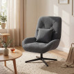 Fauteuil pivotant Felreal en chenille avec coussin lombaire Gris foncé
