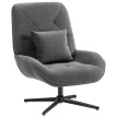 Fauteuil pivotant Felreal en chenille avec coussin lombaire Gris foncé