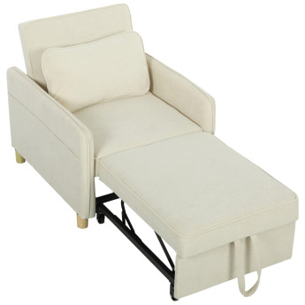 Kalas fauteuil lit convertible 3 en 1 beige
