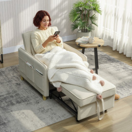Kalas fauteuil lit convertible 3 en 1 beige