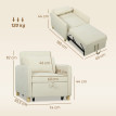 Kalas fauteuil lit convertible 3 en 1 beige