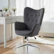 Fauteuil Marara pivotant en velours avec accoudoirs gris foncé