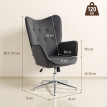 Fauteuil Marara pivotant en velours avec accoudoirs gris foncé