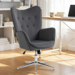 Fauteuil Marara pivotant en velours avec accoudoirs gris foncé