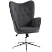 Fauteuil Marara pivotant en velours avec accoudoirs gris foncé