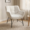 Fauteuil d’appoint Zelval sherpa dossier incurvé blanc crème