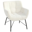 Fauteuil d’appoint Zelval sherpa dossier incurvé blanc crème