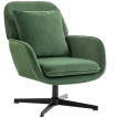 Fauteuil de salon Terelas pivotant velours vert