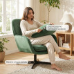 Fauteuil de salon Terelas pivotant velours vert
