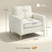 Fauteuil Zeliora velours rembourré accoudoirs crème