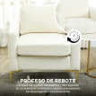 Fauteuil Zeliora velours rembourré accoudoirs crème