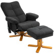 Zelis Fauteuil massage inclinable avec repose-pieds noir