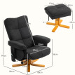 Zelis Fauteuil massage inclinable avec repose-pieds noir