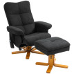 Zelis Fauteuil massage inclinable avec repose-pieds noir