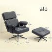 Fauteuil relax Mera inclinable repose pieds simili cuir noir