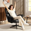 Fauteuil relax Mera inclinable repose pieds simili cuir noir
