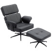 Fauteuil relax Mera inclinable repose pieds simili cuir noir