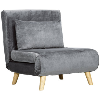 Fauteuil-lit pliant Zelet convertible détente lit d’appoint gris