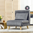 Fauteuil-lit pliant Zelet convertible détente lit d’appoint gris
