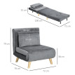 Fauteuil-lit pliant Zelet convertible détente lit d’appoint gris