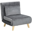 Fauteuil-lit pliant Zelet convertible détente lit d’appoint gris