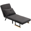 Canapé lit Rosea fauteuil convertible 4 en 1 dossier réglable gris