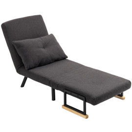 Canapé lit Rosea fauteuil convertible 4 en 1 dossier réglable gris