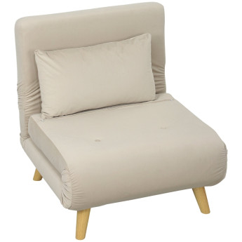 Fauteuil Rivon pliant convertible relaxation beige