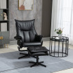 Montio Fauteuil de relaxation pivotant inclinable repose-pieds noir