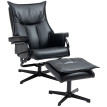 Montio Fauteuil de relaxation pivotant inclinable repose-pieds noir