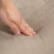 Fauteuil Terval repose-pied velours côtelé marron