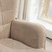Fauteuil Terval repose-pied velours côtelé marron