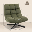 Fauteuil Felon pivotant lounge chenille déperlante acier Vert