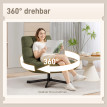 Fauteuil Felon pivotant lounge chenille déperlante acier Vert