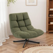 Fauteuil Felon pivotant lounge chenille déperlante acier Vert