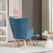 Fauteuil Ralane relax en cordon avec repose pieds bleu