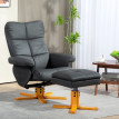 Fauteuil inclinable Aubrio avec repose-pieds pivotant similicuir Gris foncé